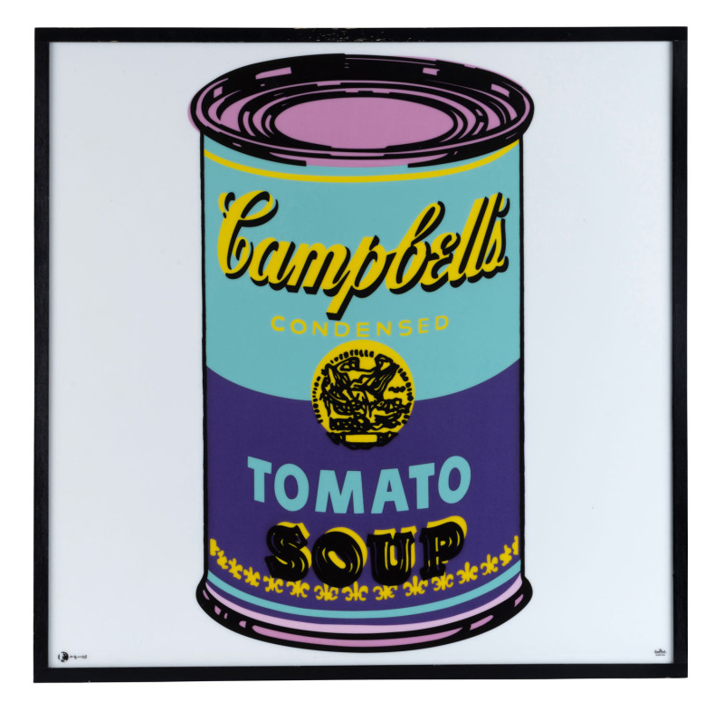 ANDY WARHOL Rosenthal Studio-Linie "Campbell's Soup" porcelain plaque, limited edition 27/49, with original wooden crate and certificates, ​51 x 51cm