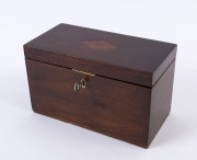 A Georgian mahogany tea caddy, early 19th century, ​12.5cm high, 21cm wide, 10.5cm deep - 2