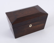 An antique English rosewood tea caddy with bone escutcheon, early 19th century, ​11.5cm high, 19.5cm wide, 11.5cm deep - 2