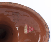 WIENER WERKSTÄTTE pottery candelabrum by VALLY WIESELTHIER, Austria, circa 1922, red triangular paper label "Original Gmundner Keramik I. Graben 30" stamped "G.K. Austria" in square pictorial mark with pot plant, ​40.5cm high - 2