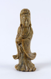 A Chinese carved soapstone statue, 20th century, 15cm high