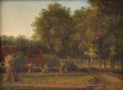 BELGIAN SCHOOL (Farm scene), oil on board,