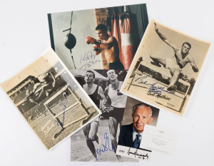 A collection of signed photographs featuring Herb Elliot (with CoA), Harrison Dillard USA (with CoA), Bob Mathis USA (with CoA), Juan Antonia Samaranch (with accompanying letter), Kosta Tszyu, Mark Woodbridge & Mark Woodforde (framed and with CoA), Michae