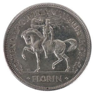 Coins - Australia: Two Shillings: Coins - Australia: Two Shillings: 1934/35 Melbourne Centenary, EF. 