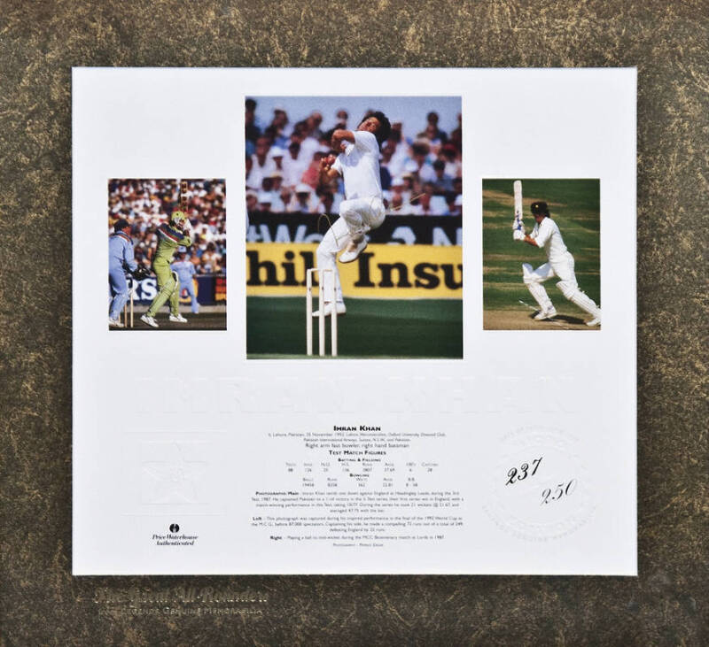 THE GREAT ALL-ROUNDERS, signed prints of Sir Garfield Sobers, Sir Richard Hadlee, Imran Khan, Ian Botham & Kapil Dev, each numbered 237/250, each window mounted, framed & glazed, each overall 44x42cm. With CoAs.