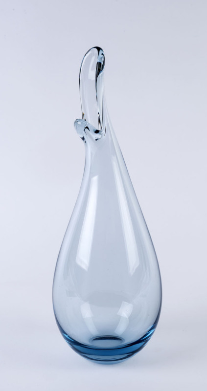 HOLMEGAARD Danish glass "Beak" vase by PER LUTKEN, circa 1960, engraved "Holmegaard, 1960 PL", ​41cm high