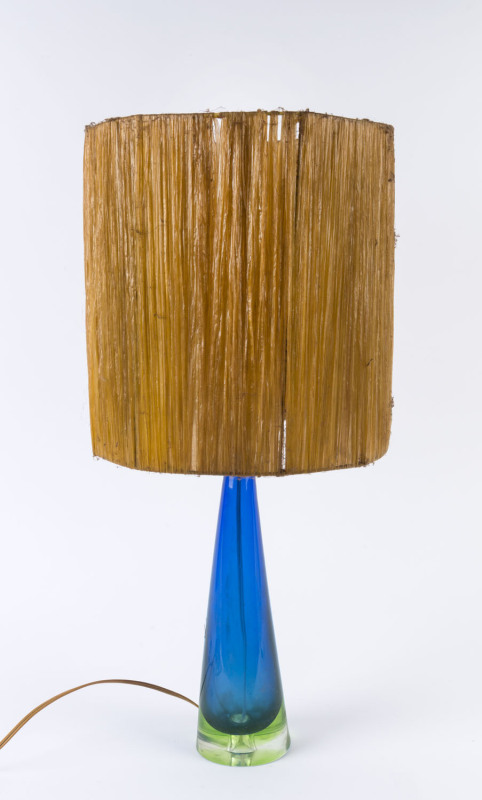 Murano glass table lamp and shade circa 1950s, ​67cm high with the shade