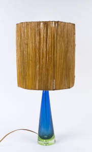 Murano glass table lamp and shade circa 1950s, 67cm high with the shade