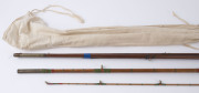 Two vintage split cane fishing rods, two piece and three piece  - 3