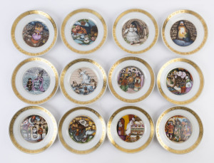 ROYAL COPENHAGEN "Hans Christian Andersen" porcelain collector's plates, circa 1970s, (12 items), with original boxes, stands and certificates, ​18.5cm diameter