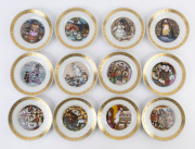ROYAL COPENHAGEN "Hans Christian Andersen" porcelain collector's plates, circa 1970s, (12 items), with original boxes, stands and certificates, ​18.5cm diameter