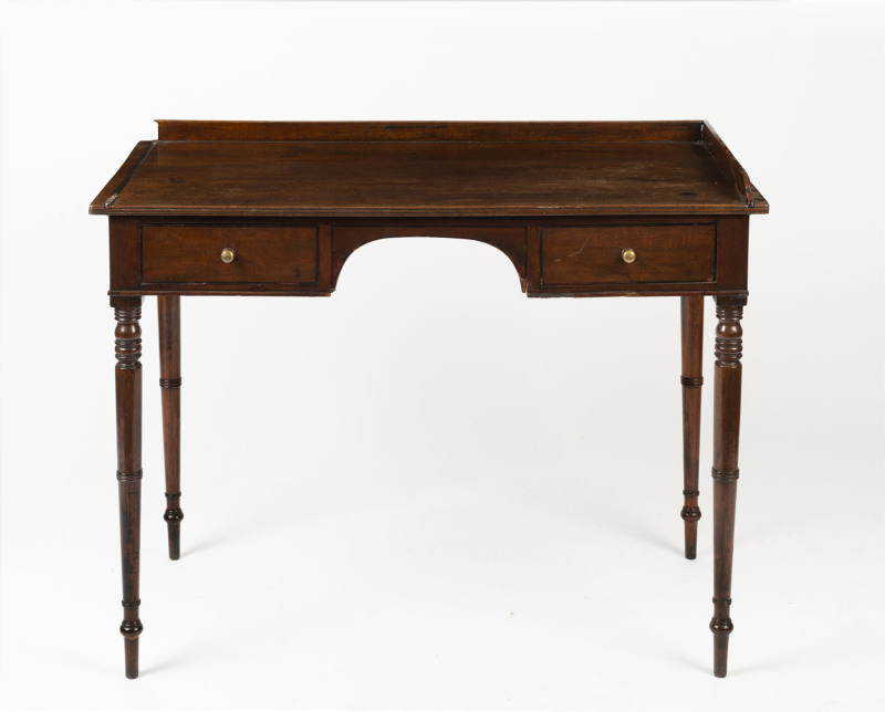 A Georgian writing desk, mahogany, late 18th century, 79cm high, 102cm wide, 52cm deep