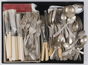 Assorted silver plated cutlery, 19th and 20th century, (qty)