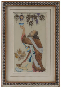 A Persian painting on ivory panel, mid 20th century, 34 x 24cm overall