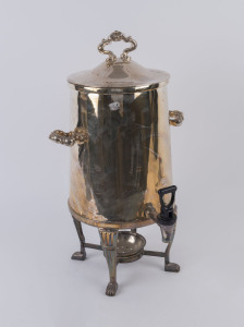 A silver plated hot water urn, ex Hyatt Hotel, Melbourne, 20th century, 58cm high