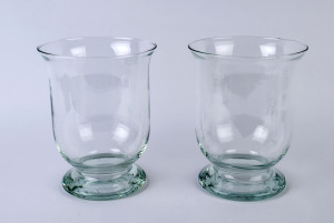 A pair of French glass mantel vases, 20th century, ​30cm high