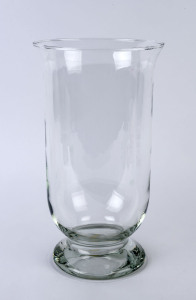 A tall French glass mantel vase, 20th century, 42cm high