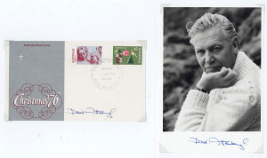 DAVID ATTENBOROUGH - NATURAL HISTORIAN & BROADCASTER: signed photograph (17 x 12cm) plus additional signatures on 17 Australian first day covers, about half of which are fauna related; one 1983 Australian Antarctic Territory cover is additionally signed b