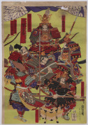 Four assorted Japanese woodblock prints, Meiji period, 19th century, unframed, the largest 47 x 38cm - 3