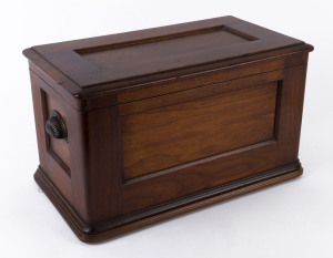 An instrument box, blackwood and walnut, circa 1900, 27cm high, 45cm wide, 25cm deep