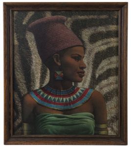 VLADIMIR TRECHIKOFF (1913-2006), Zulu Maiden, chromolithograph, signed in image, ​61 x 50cm