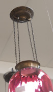 Two Victorian ruby glass ceiling lights, 19th century, ​the larger 30cm high - 5