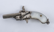 An antique Austrian fob miniature pistol with pearl hand grips, 19th century, ​5cm long - 2
