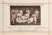 RICHARD DAFT’S ENGLISH TEAM, 1879: original albumen photograph with fully printed details to the surround, laid down to original presentation paper backing, overall 10.5 x 15cm. The image depicts a strong side Daft took to North America in late 1879, wh