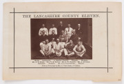 'THE LANCASHIRE COUNTY ELEVEN' c1881, rare and early cabinet card photograph of the Lancashire team, standing and seated in rows, in cricket attire. Players featured include A.N. Hornby (Cpt), O.P Lancashire, A.G. Steele, V.P.F.A. Royle, A. Watson, A.N. H