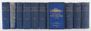 "The Australasian Turf Register", 1900 - 1909 complete, (10 volumes). Very mixed condition.