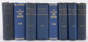 "The Australasian Turf Register", 1891 - 1899 (excluding 1895), (8 volumes). Mixed condition; 1890, 1892 & 1896 rebound. - 2