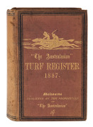 "The Australasian Turf Register", 1881 - 1890 complete, (10 volumes). All rebound in blue with gilt lettering, except 1887, which is original. 