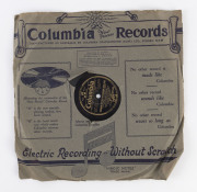 MELBOURNE CUP: "The Running of the Melbourne Cup, 1933" Columbia Records 78rpm recording of the broadcast description by Eric Welch; backed by "Race Your Fancy" on the B side. The 12 inch record is housed in an original Columbia Records paper sleeve.Won b - 2