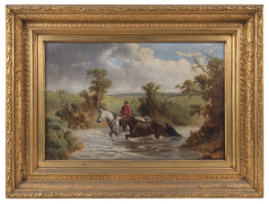 Frederick WOODHOUSE (1820 - 1909) (Attrib.) Exercising the Thoroughbred, oil on board, signed (illegibly) and dated "1900" lower right, 32 x 48cm. Provenance: Leonard Joel, May 1975 (described as "by Frederick Woodhouse"