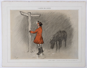THE STEEPLECHASE: A collection of mainly full-page etchings, engravings, lithographs and other illustrations of events, horses and riders, mishaps and falls, mainly from the English "The Illustrated Sporting and Dramatic News" of the 1880s. Mainly the work of John Sturgess & Cecil Aldin. (17 different).