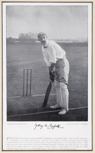 "Famous Cricketers and Cricket Grounds"; edited by C. W. Alcock; published by Hudson & Kearns, London: a selection of 7 full page photogravure portraits by E. Hawkins & Co.: T.W.Garrett (Australian Test Player), G.L. Wilson (Oxford University, Sussex, Vic