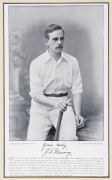 "Famous Cricketers and Cricket Grounds"; edited by C. W. Alcock; published by Hudson & Kearns, London: a selection of 7 full page photogravure portraits by E. Hawkins & Co.: T.W.Garrett (Australian Test Player), G.L. Wilson (Oxford University, Sussex, Vic - 2