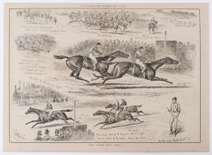 1857 - 1886 group of (6) double-page illustrations from the periodicals, including "A Real Christmas Holiday" by John Leech from "The Illustrated London News" 1857; "A Match at Football : The Last Scrimmage" by E. Buckman, from "The Illustrated London New