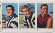 1964 MOBIL 'VFL' Photo Cards: "Stars from all the Teams" incl. Ron Barassi (No 4), Ted Whitten (No 12) & Polly Farmer (31), all are glued down into Mobil album. [36/40], G/VG. - 3