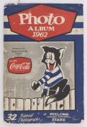 GEELONG: 1962 Coca-Cola "Geelong League Football Stars", part set [26/32] including "Polly" Farmer, all are stapled into a special album (faults); fair/G.