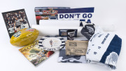 GEELONG: Collection of memorabilia incl. 2007 Premiership beach towel, cap, commemorative football, Monopoly board game, Grand Final football record; also AFL supporter scarf; also framed & glazed image of Gary Ablett (31x22cm), 1963 "The Sun" GF souven