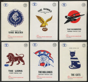 1973 Scanlens: Club Mascot Sticker inserts, complete set [12]; VG to VF and scarce thus. - 2