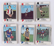 1974 Scanlens "Footballers", collectors duplicates incl. Don Scott (3), Leigh Matthews, Royce Hart, Kevin Bartlett, Sam Newman & Alex Jesaulenko, mostly F/VF. (109)