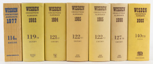 WISDEN'S ALMANACKS: original linen cover editions for 1977, plus hardbound editions, with dust jackets, for 1982, 1984, 1985 (2), 1990 & 2003.