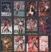 AFL SELECT - "TONY LOCKETT": Selection of 12 cards featuring the St Kilda & Sydney Swans legend including 1999 limited edition "1300 Goal Kicking Record" card, plus Redemption Card; VF.