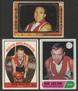 SCANLENS - "BOB SKILTON": 1967 (card #8), 1968 (#24) & 1969 (#4) cards showing the South Melbourne legend, VG/F. (3 cards)