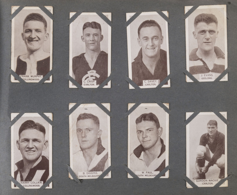 1933 Wills "Footballers 1933" incomplete set, [194/200] mostly G/F; also Ardath "British Born Film Stars" [49/50] also G/F; all housed in cigarette card album (card backs undamaged). (243)