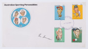 IAN JOHNSON - AUSTRALIAN CAPTAIN 1954-57: selection of items with signed photograph (24 x19cm), two 1996 signed letters, signed first day covers (72). including 1957 Christmas also signed by stamp designer Donald Cameron & 1977 Centenary of Test Cricket a - 4