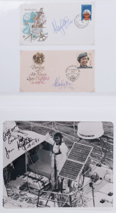 SAILING - KAY COTTEE: autograph on photograph (19 x 24cm) of Cottee aboard her yacht "Blackmores First Lady", plus dated signatures (15/12/95) on 85 first day covers or philatelic covers; supporting material including biography of Cottee's career achievem