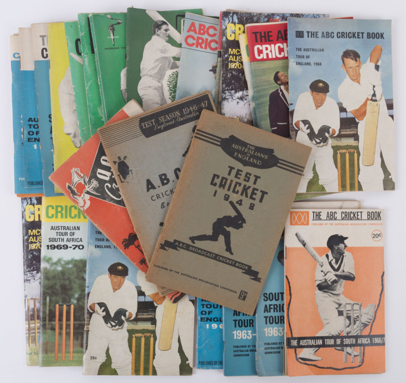 ABC CRICKET BOOK: 18 editions between 1946-47 and 1974-75 plus duplicates (8); generally good condition. (26)